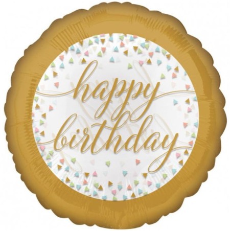 Foliowe Balony kolorowe z napisem "Happy Birthday"(Confetti). 18"- 46 cm / 1 szt.