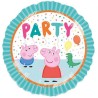 Foliowe Balony kolorowe z napisem "Party"(Peppa Pig). 18"- 46 cm / 1 szt.
