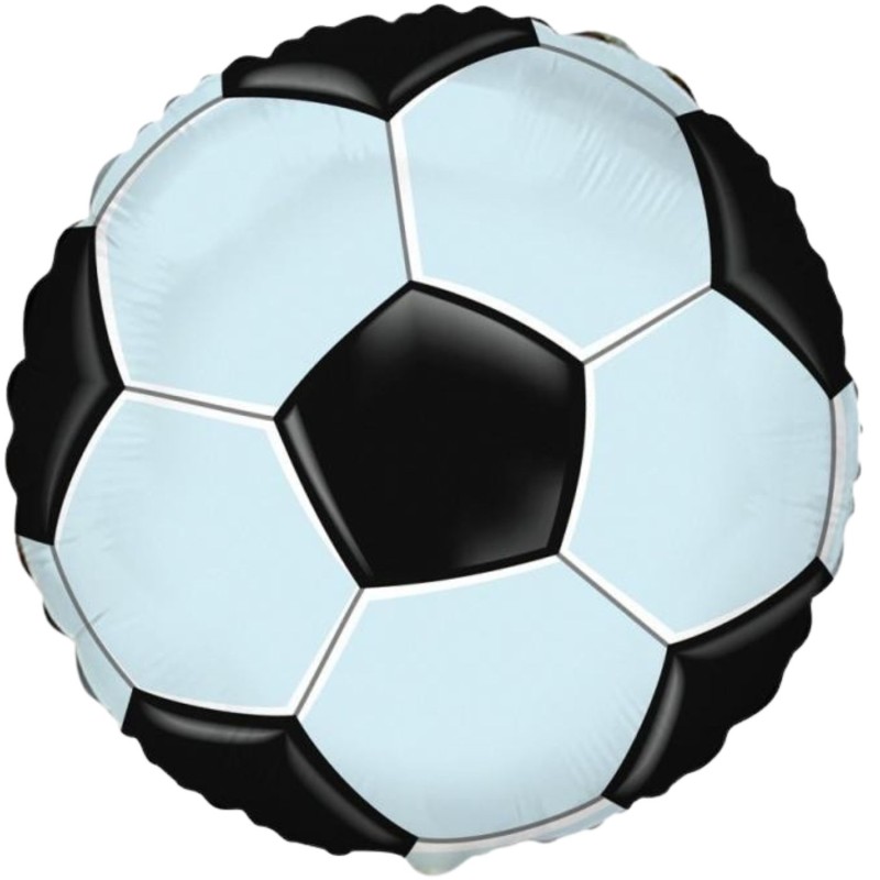 Foliowe Balony czarno-białe z nadrukiem Piłki. 18"- 46 cm / 1 szt."