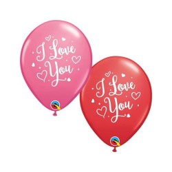 Lateksowe Balony kolorowe z napis. "I Love You" 11" - 28 cm / 25 szt.