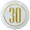 Foliowe Balony Biały z napisem "30". 18"- 46 cm / 1 szt.