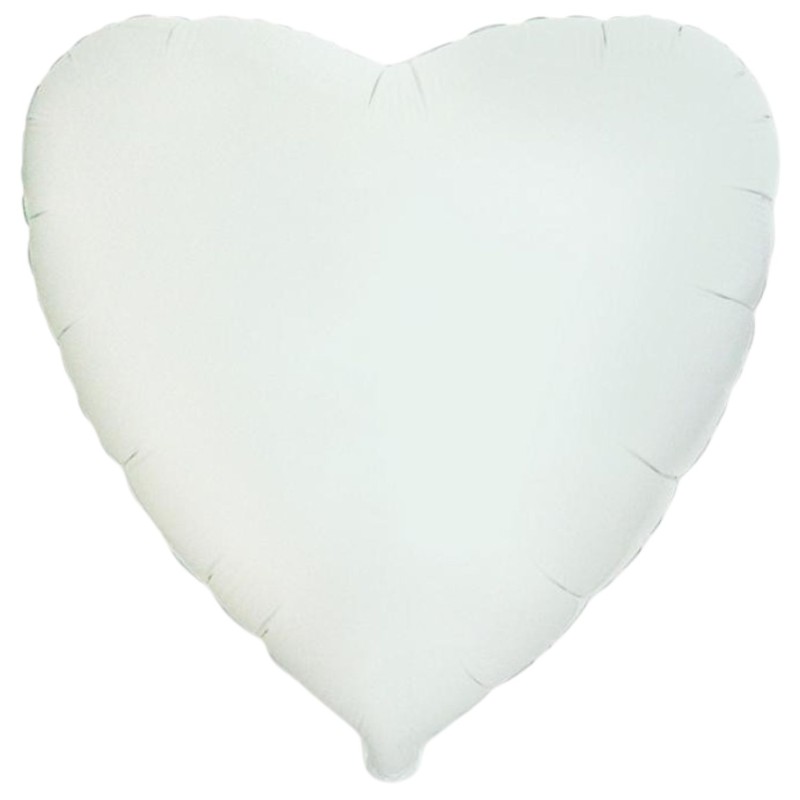 Foliowe Balony białe w kształcie Serca. 18"- 46 cm / 1 szt.