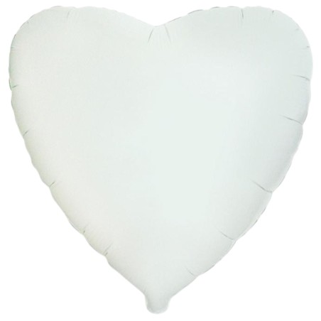 Foliowe Balony białe w kształcie Serca. 18"- 46 cm / 1 szt.