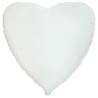 Foliowe Balony białe w kształcie Serca. 18"- 46 cm / 1 szt.