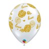 Lateksowe Balony przezroczyste z nadru. kwiaty i serca 11" - 28 cm / 25 szt.