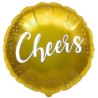 Foliowe Balony złote z napisem "Cheers"(Gwiazdki). 18"- 46 cm / 1 szt.