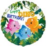 Foliowe Balony kolorowe z napisem "Happy Birthday"(Dinozaury). 18"- 46 cm / 1 szt.