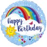 Foliowe Balony kolorowe z napisem "Happy Birthday"(Tęcza). 18"- 46 cm / 1 szt.