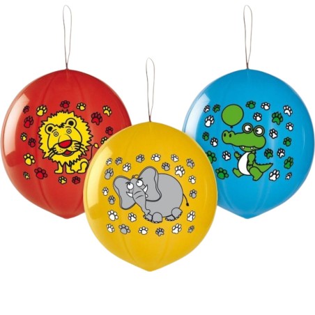Lateksowe Balony kolorowe z nadrukiem zwierząt / 3 szt.