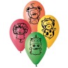 Lateksowe Balony kolorowe z nadrukiem zwierząt 12"- 30 cm / 5 szt.