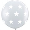 Lateksowe Balony przezroczyste z nadrukiem Gwiazdki 36"- 91 cm / 2 szt.
