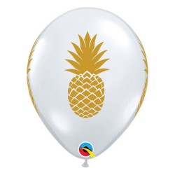 Lateksowe Balony przezroczyste z nadru. Ananas 11" - 28 cm / 25 szt.