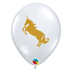 Lateksowe Balony przezroczyste z nadru. Unicorn 11" - 28 cm / 25 szt.