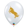 Lateksowe Balony przezroczyste z nadru. Unicorn 11" - 28 cm / 25 szt.