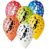 Lateksowe Balony kolorowe z nadru. "Piłkarze". 12"- 30 cm / 5 szt.
