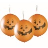 Lateksowe Balony pomarańczowe z nadru. "Dynie na Halloween" / 3 szt.(piłki z gumką)
