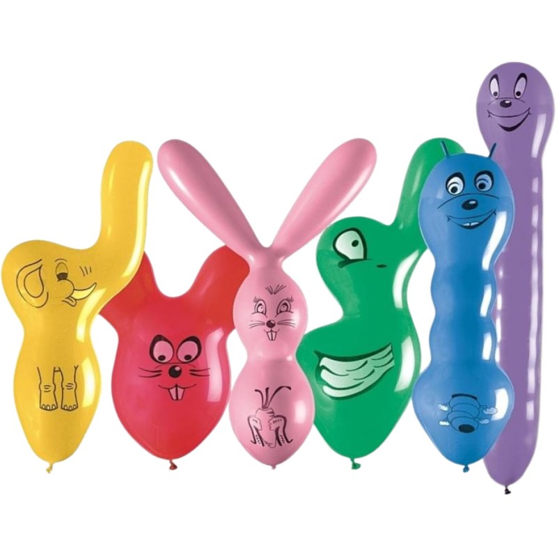Lateksowe Balony kolorowe w kształcie zwierząt mix / 25 szt.