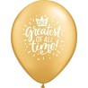 Lateksowe Balony złote z napis. "The Greatest Of All Time" 11" - 28 cm / 25 szt.