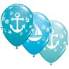 Lateksowe Balony kolorowe z nadru. Żaglówka i Kotwica. 11" - 28 cm / 25 szt. ""