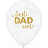 Lateksowe Balony przezroczysty z napis. "Best Dad ever" 11" - 28 cm / 25 szt.