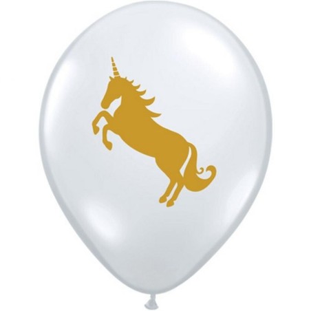 Lateksowe Balony przezroczyste z nadru. Unicorn 11" - 28 cm / 25 szt.