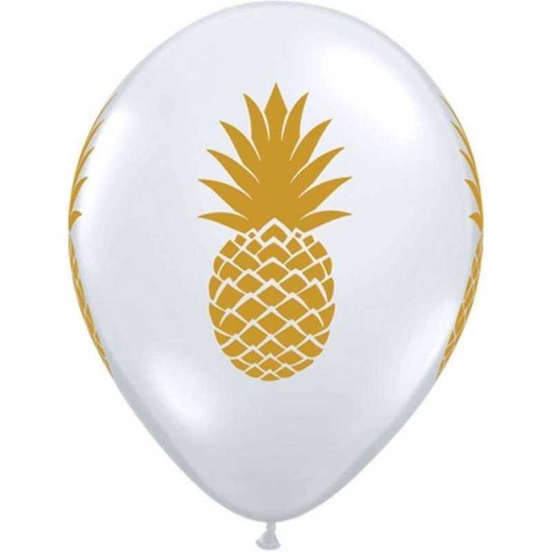 Lateksowe Balony przezroczyste z nadru. Ananas 11" - 28 cm / 25 szt.