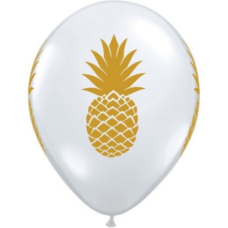 Lateksowe Balony przezroczyste z nadru. Ananas 11" - 28 cm / 25 szt.
