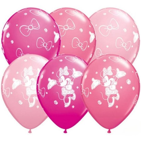 Lateksowe Balony niebieskie z nadru. Minnie  11" - 28 cm / 25 szt.