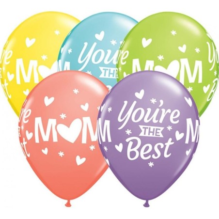 Lateksowe Balony złote z napis. "You're The Best" miks wzorów 11" - 28 cm / 50 szt.