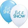 Lateksowe Balony kolorowe z napis. "Let it snow" 11" - 28 cm / 25 szt.