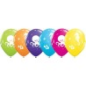 Balon QL 11" z nadr. "Morskie stwory", pastel mix tropikalny / 25 szt.
