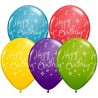 Lateksowe Balony kolorowe z napis. "Happy Birthday" 11" - 28 cm / 25 szt.