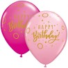 Lateksowe Balony różowy i magenta z napis. "Happy Birthday" 11" - 28 cm / 25 szt.