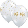 Lateksowe Balony przezroczyste z napis. "MR. & MRS. " 11" - 28 cm / 25 szt.