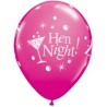 Lateksowe Balony różowe z napis. "Hen Night" 11" - 28 cm / 6 szt.