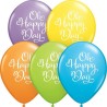 Lateksowe Balony kolorowy z napis. "Oh happy day" 11" - 28 cm / 25 szt.