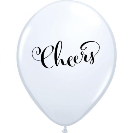 Lateksowe Balony przezroczyste z napis. "Cheers" 11" - 28 cm / 25 szt.