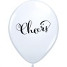 Lateksowe Balony przezroczyste z napis. "Cheers" 11" - 28 cm / 25 szt.