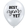Lateksowe Balony przezroczysty z napis. "Best year yet" 11" - 28 cm / 25 szt.
