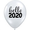 Lateksowe Balony przezroczysty z napis. "Hello 2020" 11" - 28 cm / 1 szt.