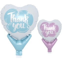 Foliowe Balony niebieski i różowy z napis. "Thank You" 5" - 13 cm / 10 szt.