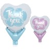 Foliowe Balony niebieski i różowy z napis. "Thank You" 5" - 13 cm / 10 szt.