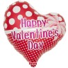 Foliowy Balony czerwony z napis. "Happy Valentine’s Day"(Serce) metalik. 14" - 35 cm / 1 szt.