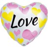 Foliowy Balony kolorowy z napis. "Love"(Serce). 25" - 62 cm / 1 szt.