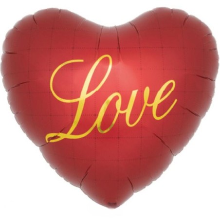 Foliowy Balony czerwony z napis. "Love"(Serce). 14" - 35 cm / 1 szt.
