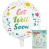 Foliowy Balony kolorowy z napis. "Get well soon"(Okrągłe). 14" - 35 cm / 1 szt.