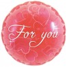 Foliowy Balony czerwone z napis. "For You"(Okrągłe). 14" - 35 cm / 1 szt.