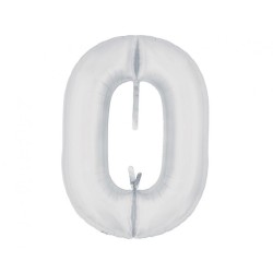 Balon foliowy biały łańcuch, 29"- 74 cm / 5 szt.