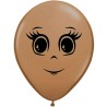 Lateksowe Balony brązowy z nadru. twarz żeńska 5" - 13 cm / 100 szt.