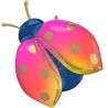 Foliowy Balony kolorowy w kształcie Biedronki. 33,5" - 85 cm / 1 szt. (zapakowany)